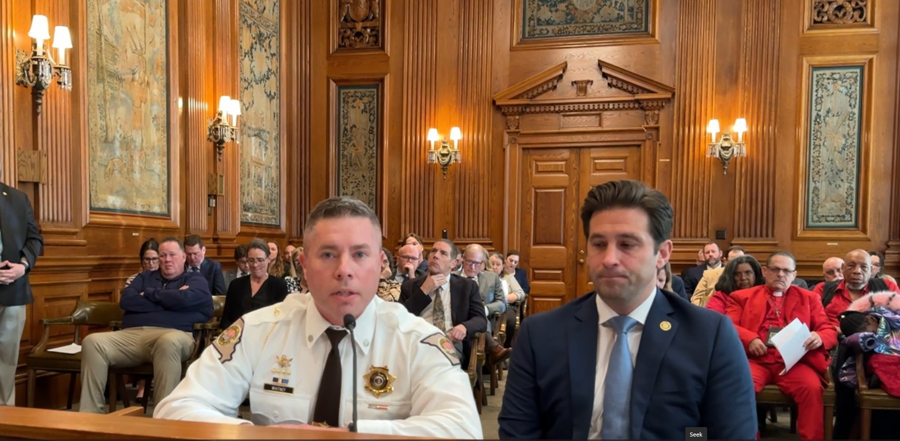 Jefferson County Undersheriff Lt. Col. Tim Whitney (left) Sen. David Gregory (right)