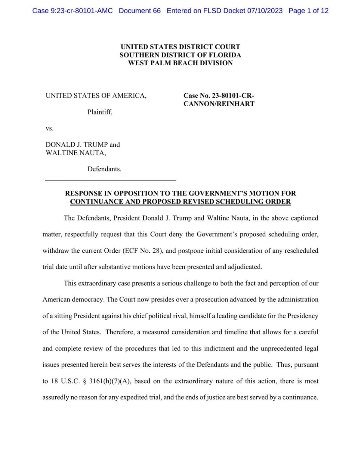 Trump response