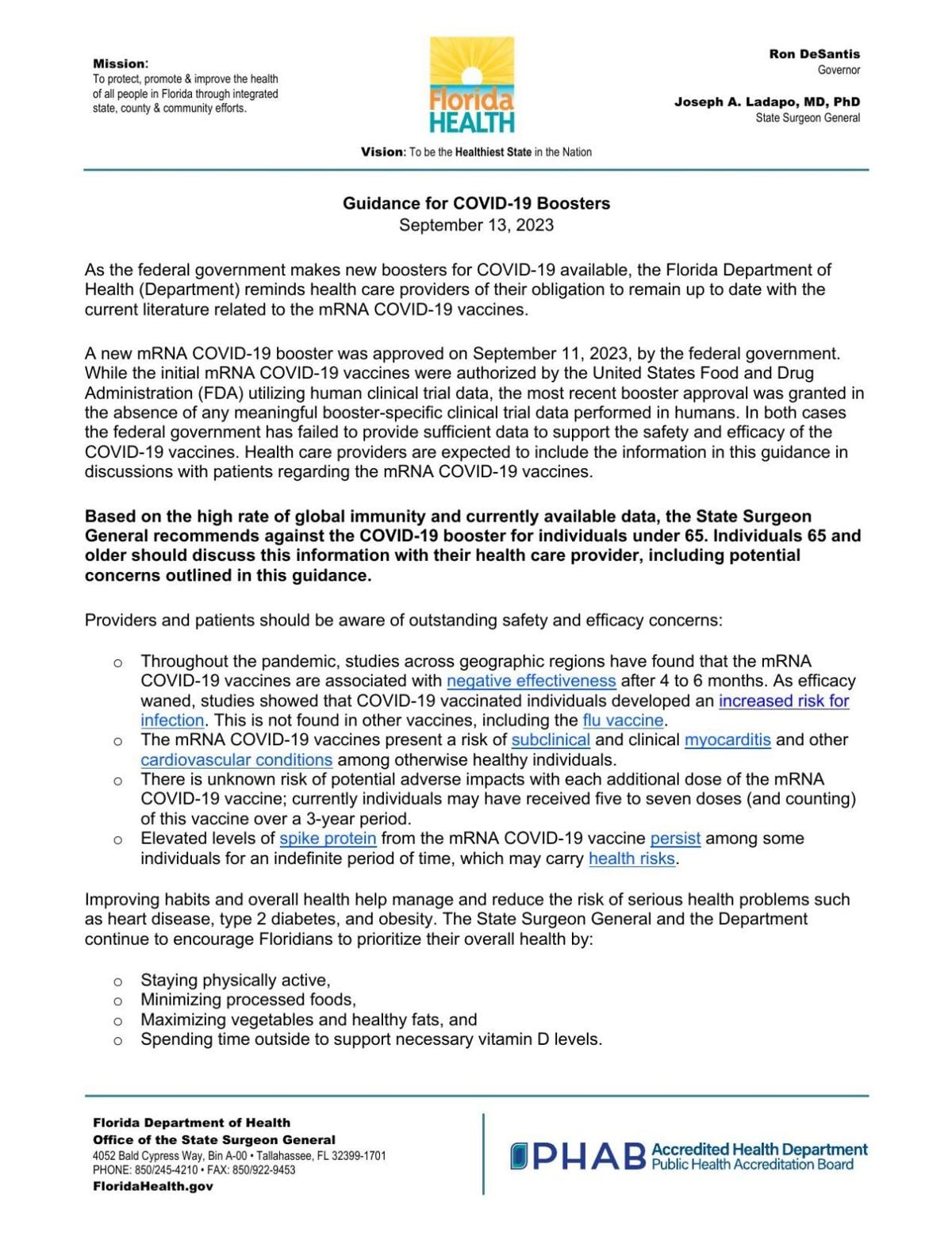 COVID 19 guidance