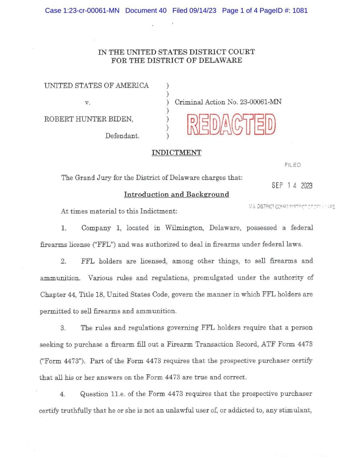 Hunter Biden Indictment